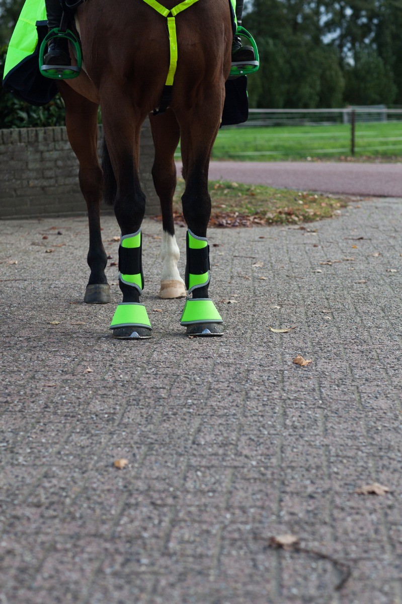 Reflecterende beschermers paard