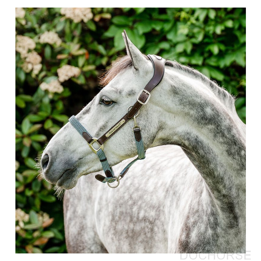 Horseware Signature Braided Halster Brown/Navy & Blue Haze