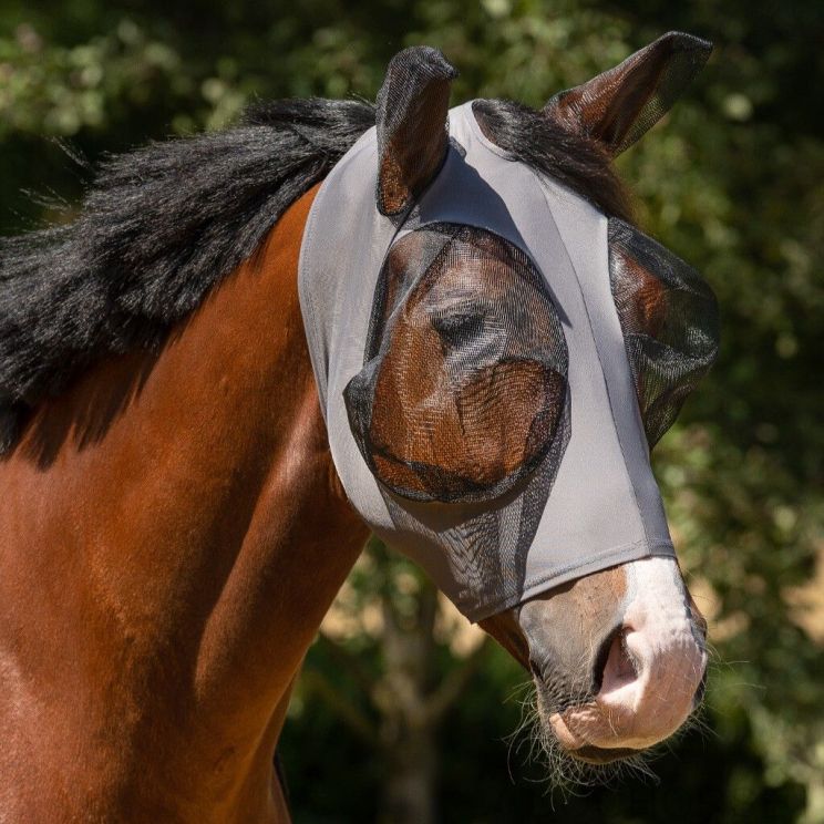 QHP Fly Mask Super bug Grey