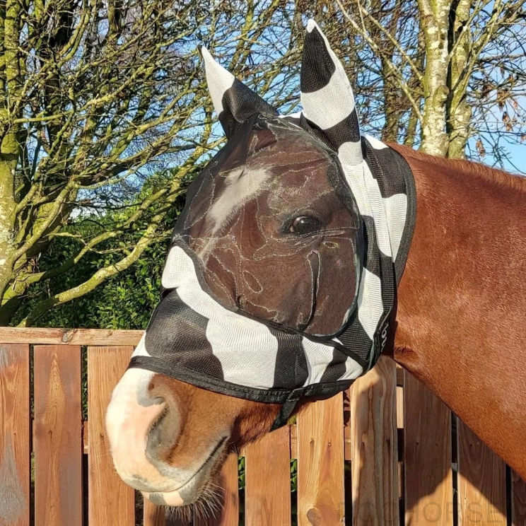 Bucas Buzz-Off Deluxe Mask With Ears - Zebra