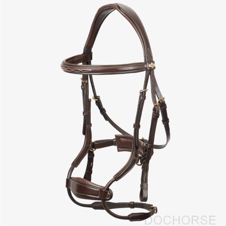 LeMieux Kudos Clear Arc Bridle Havana/Messing