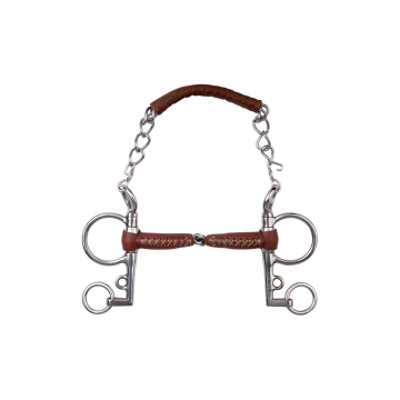 Metalab Pelham Bit Enkel Gebroken Leer - Lange Scharen