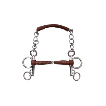 Metalab Pelham Bit Enkel Gebroken Leer - Korte Scharen