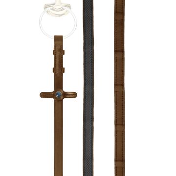 Stübben Leather reins NT extra grip with 9 inside leather stops ebony silver